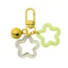 Llavero de Campana Doble de Estrella de Cinco Puntas Hueca de Aleación Materiales para Pulsera DIY Hecha a Mano, Collar, Accesorios de Joyería