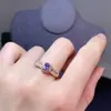 ¡Anillo de tanzanita natural plata 925 incrustación Seiko! Piedra principal 4*5mm tanzanita natural soporta detección