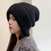 Gorros de Punto de Invierno para Exportación a Taiwán, Japón y Corea del Sur, Modernos y Versátiles, Cálidos y Resistentes al Frío, Gorros de Lana Holgados para Mujer