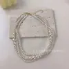 Colar clavícula de pérolas multicamadas retrô francês feminino corrente de suéter de alta qualidade moda elegante colar enrolado empilhado
