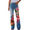 Pantalones Largos Casuales de Mujer Irregulares con Estampados Florales y de Pájaros, Tendencia Transfronteriza de Verano 2025