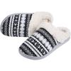 Pantuflas de algodón personalizadas para otoño e invierno, planas, de suela suave, cálidas, antideslizantes, con estampado de copos de nieve, para el hogar, fabricante al por mayor