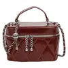 Bolso de cadena con patrón de diamantes de moda estilo coreano para mujer, nuevo modelo de verano 2026, bolso de mano cruzado simple, bolso cuadrado pequeño de un solo hombro