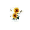 Nuevas Pegatinas de Pared Frescas de Girasol, Mariposa y Abeja para Sala de Estar, Dormitorio, Entrada, Ventana, Decoración de Gabinetes Pegatinas Mla151