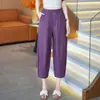 Pantalones de Linterna Finos de Seda de Hielo para Mujer Verano 2026 con Cintura Elástica, Suaves y Cómodos, Versátiles, Pantalones Balloon Casuales de Moda