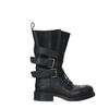Botas Femininas Curtas de Cano Médio com Salto Grosso, Bico Redondo, Fivela e Estilo Retro Europeu e Americano para a Primavera de 2025, Botas Martin Western Casuais de Salto Baixo