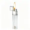 Encendedor Compacto de Queroseno Delgado Mecanismo de Rueda Clásico Tanque de Aceite Transparente Visible Encendedor de Queroseno para Hombres Modelo Nuevo