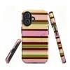 Funda de teléfono popular de Shopee con rayas rosa y marrón retro, funda de película dos en uno para iPhone 17, funda protectora para Apple 18pm