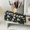 Bolsa de Maquillaje Transfronteriza Estilo Nuevo Estilo Ins, Neceser de Lona de Gran Capacidad, Bolsa de Almacenamiento Portátil de Viaje con Bordado de Margaritas Pequeñas