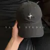 Gorra de Béisbol Bordada con Estrella de Cuatro Puntas Estilo Retro Americano para Mujer, Gorra con Visera Estilo Coreano para Cabezas Grandes, Gorra de Pico Estilo Calle para Adelgazar el Rostro para Hombre