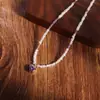Collar de Perlas de Agua Dulce Estilo Coreano para Mujer Nuevo Collar de Zirconia Amor Retro Collar de Perlas Cadena Sencilla para Clavícula para Mujer