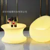 Mesa com Iluminação LED Refrigerada, Móveis Iluminados, Mesa de Centro KTV, Mesa Redonda com Cadeiras, Mesa de Centro Baixa para Bar, Controle Remoto Colorido