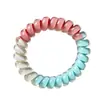 Diadema de color gel para el pelo tipo cable de teléfono, combinación de colores, cuerda para atar el pelo, alta elasticidad, cuerda para la cabeza de tres colores, cubierta de cuero, goma para coleta, accesorio para el pelo
