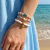 Bs0014 Moda Europea y Americana Estilo Étnico Estrella de Mar Concha Turquesa Perla Tobillera Bohemio Playa Joyería para Mujer
