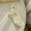 Meias de Veludo de Visão Bordadas para Mulheres, Meias Quentes de Pelúcia para Casa e Dormir Outono e Inverno, Meias Versáteis para Mulheres