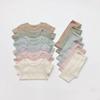 Roupas Estilo Coreano para Bebês e Crianças Pequenas, Calças Cool de Cinco Quartos, Conjunto de Roupas de Casa de Manga Curta, Conjunto de Duas Peças Respirável com Desenho para Bebê de Verão