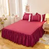 Faldón de Cama Cubierta de Cama Falda de una Pieza Cubierta Antipolvo Cubierta de Faldón de Cama Cubierta de Delantal de Cama Cubierta Antideslizante Grupo de Camas Niñas 1.51.8