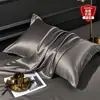 Juego de Dos Fundas de Almohada de Seda de Hielo Verano Uso en Casa Suave y Sedoso Funda de Almohada Individual 48cmx74cm Cubierta Liner para Almohada de Cabeza Completa 2