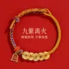 Pulsera de Cuerda Roja con Monedas de los Cinco Emperadores para Mujer Tejida a Mano con Cuerda Año del Zodiaco Pulsera Pequeña de Cuerda Roja y Oro Arena Regalos para Hombres y Mujeres