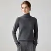 Novo suéter de cashmere de gola alta para mulheres, suéter base de malha de cashmere de manga comprida, top casual simples de cor sólida para o dia a dia