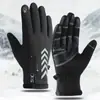 Guantes de Ciclismo de Dedo Completo Invierno A prueba de Viento para Hombres y Mujeres Calientes Impermeables Con Terciopelo Tactiles para Pantalla Táctil Running Montañismo Deportes al Aire Libre Esquí