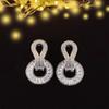 Pendientes europeos y americanos transfronterizos exagerados con microincrustaciones de zircón cuadrado en escalera joyería de círculo de lujo para mujer e6759