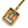 Pingente Tanka Dourado Meio Pintado à Mão, Oito Budas Guardiões, Pingente Tanka do Buda do Nascimento, Colar Tanka Portátil Atacado