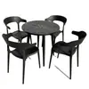 Combinación de Mesa y Sillas para Exteriores Tienda de Té con Leche Negra Mesa para Exteriores Patio de Ocio al Aire Libre Balcón de Plástico para Exteriores Impermeable y Protección Solar
