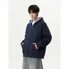 Sudadera Clásica Retro Sencilla de Corte Holgado con Bolsillos Grandes, Sudadera con Capucha Casual para Pareja, Suéter Juvenil en Talla Grande
