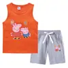 Traje Deportivo Casual de Dos Piezas para Niños Pequeños y Medianos - Chaleco y Pantalón de Verano 2023, Camiseta Base, Ropa Exterior Delgada sin Mangas