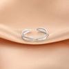 Anillo abierto retro entrelazado de ondas de estilo japonés y coreano en plata de ley s925, diseño personalizado de moda de nicho, anillo de lujo ligero para mujer