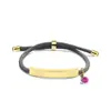 Pulseira de Corda de Mão Multicor Transfronteiriça Europeia e Americana Material em Branco Pronto para Uso Acessórios de Diamante Roxo Rosa Gravação Presente Pulseira de Aço Inoxidável