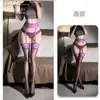 Novas Meias de Renda Francesa Acima do Joelho Shuoyao Sexy Ultra Finas Sexy Pura Desejo Meias-Liga Peça Única para Mulheres A285