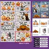 Pegatinas de Pared Personalizadas de Halloween, Pegatinas Transfronterizas Pequeñas de Huella de Mano Sangrienta, Decoración de Fondo para Fiesta de Halloween, Pegatinas Estáticas