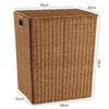 Cesta de Almacenamiento, Cesta para Ropa Sucia, Cesta de Mimbre Tejido para Ropa Sucia con Tapa, Caja Grande de Almacenamiento para Artículos Varios, Cesta Tejida de Plástico