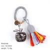 Chaveiro de maçã de cristal natural 20mm transfronteiriço pingente trançado Véspera de Natal decoração de bolsa de maçã de ágata