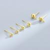 Pendientes de plata de ley S925 con aro abierto y cuentas de frijol, pendientes DIY, accesorios para pendientes, pendientes chapados en oro K para mujer.