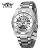 Nuevo Ganador 2023 Moda Casual para Hombre Hueco Automático Impermeable Reloj Mecánico