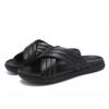 Sandálias Masculinas 2025 Verão Roupa Exterior Chinelos Masculinos de Sola Macia Desodorante Sandálias de Couro Primeira Camada Couro de Vaca Sapatos de Praia Atacado