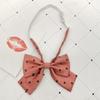 En stock estilo coreano lunares doble capa forma de mariposa lindo moño flor para cuello de niña a juego con camisa uniforme jk