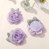 Corsage de flor rosa em organza estilo coreano, acessório de temperamento, acessórios feitos à mão, acessório de cabeça DIY, acessórios para cabelo, acessórios de clipe, lote de material