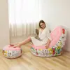 Sofá inflable perezoso de venta al por mayor de fábrica, sofá individual reclinable de PVC flocado, silla portátil plegable para siestas al aire libre