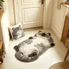 TEMU Mais Vendido Desenho Animado Gato de Pelúcia Irregular Veludo Pombo Tapete de Chão Banheiro Absorvente de Água Pad de Pé Quarto Tapete Espessado