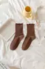 Calcetines Grises para Mujer, Calcetines de Encaje Finos de Verano hasta la Pantorrilla, Calcetines Largos de Algodón Puro con Volantes, Adecuados para Zapatos Birkenstock, Calcetines Holgados de Primavera y Otoño