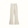 Calça de Lã Tricotada Casual com Camada de Ar Espessa, Cintura Alta com Bolsos, Flare de Caxemira para Mulheres Usarem Fora
