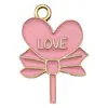 Conjunto Misto de 30 Pingentes de Coração Série Dia dos Namorados Rosa para Pulseira Colar DIY Acessórios de Joias Transfronteiriços