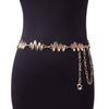 Nuevo cinturón de mujer de verano, adornos de cintura creativos personalizados, cadena de metal corrugado, accesorios de cadena de cintura, en stock, venta al por mayor