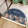 Felpudo de Flor Semicircular Estilo Americano Popular en Internet Alfombra de Anillo de Seda para Hogar Exterior Felpudo Antideslizante para Puerta Hogar