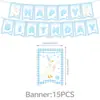Decoración de Fiesta de Cumpleaños de Ganso Tonto Azul de Amazon Suministros Banderín Globo Topper para Pastel Adornos Colgantes Espirales Juego de Cinco Piezas
