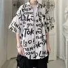 Camisa Floral de Manga Corta Retro Ulzzang Estilo Hong Kong para Hombre, Camisa Suelta Ins Estilo Harajuku, Ropa Trendy con Protección Solar para Pareja de Playa